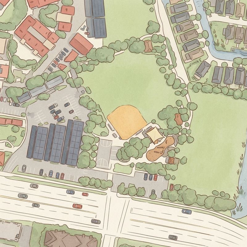 Illustrated map of Cottonwood Park