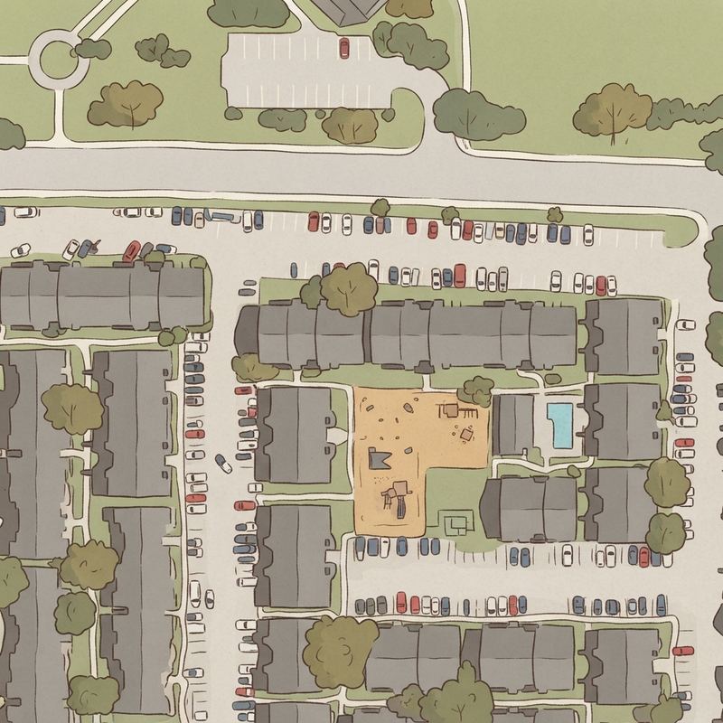 Illustrated map of Cottonwood Park