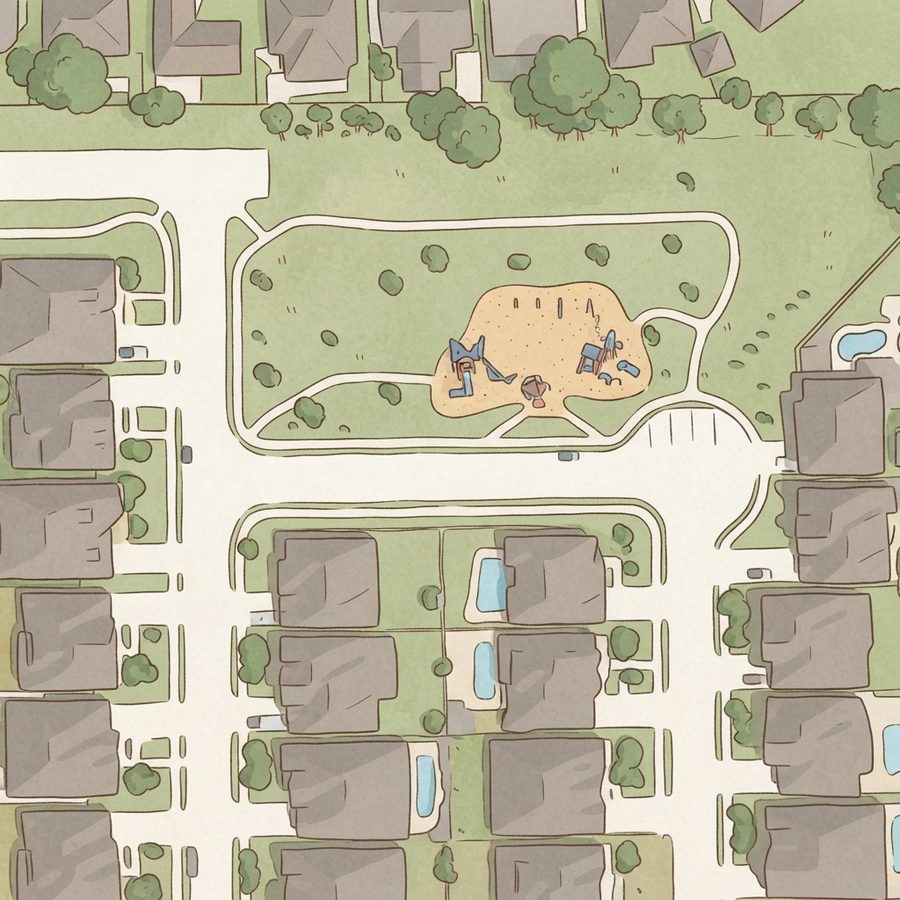 Illustrated map of Cottonwood Park
