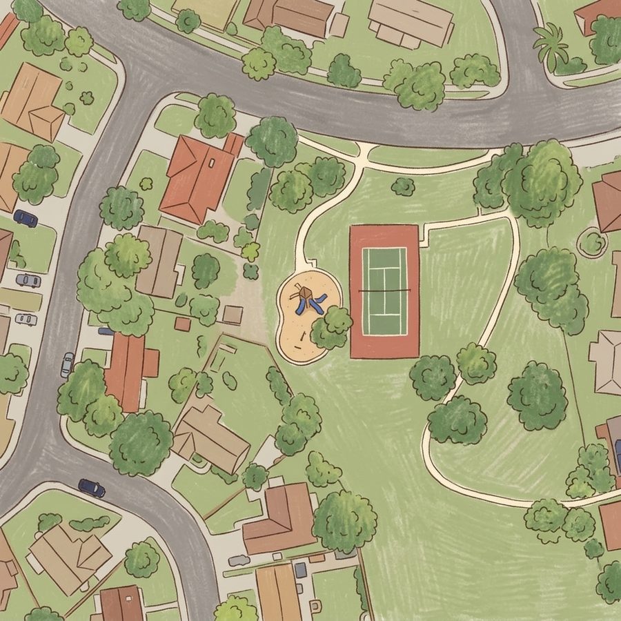 Illustrated map of Cottonwood Park