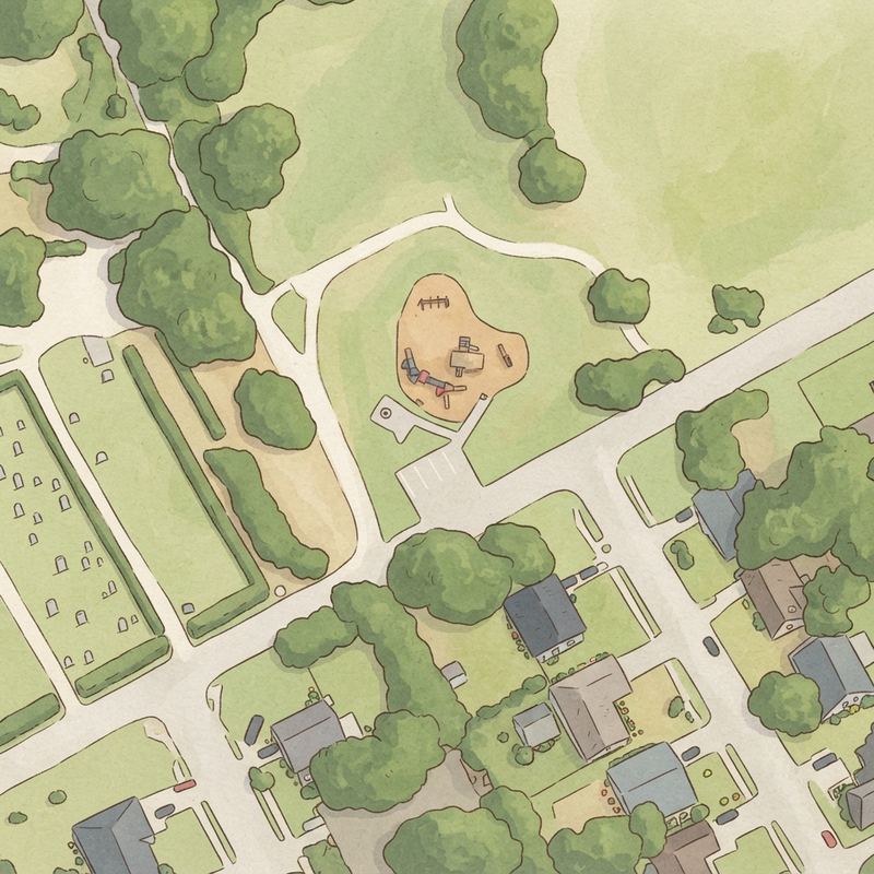 Illustrated map of Cottonwood Valley Park