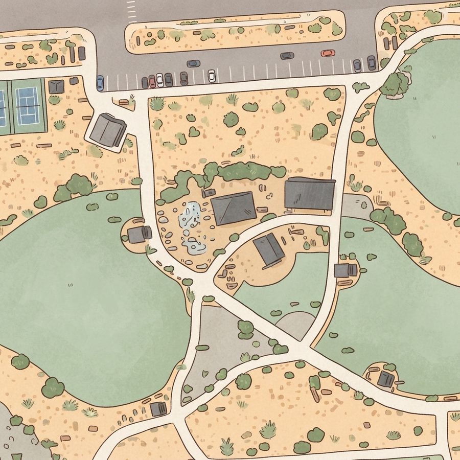 Illustrated map of Cougar Creek Park