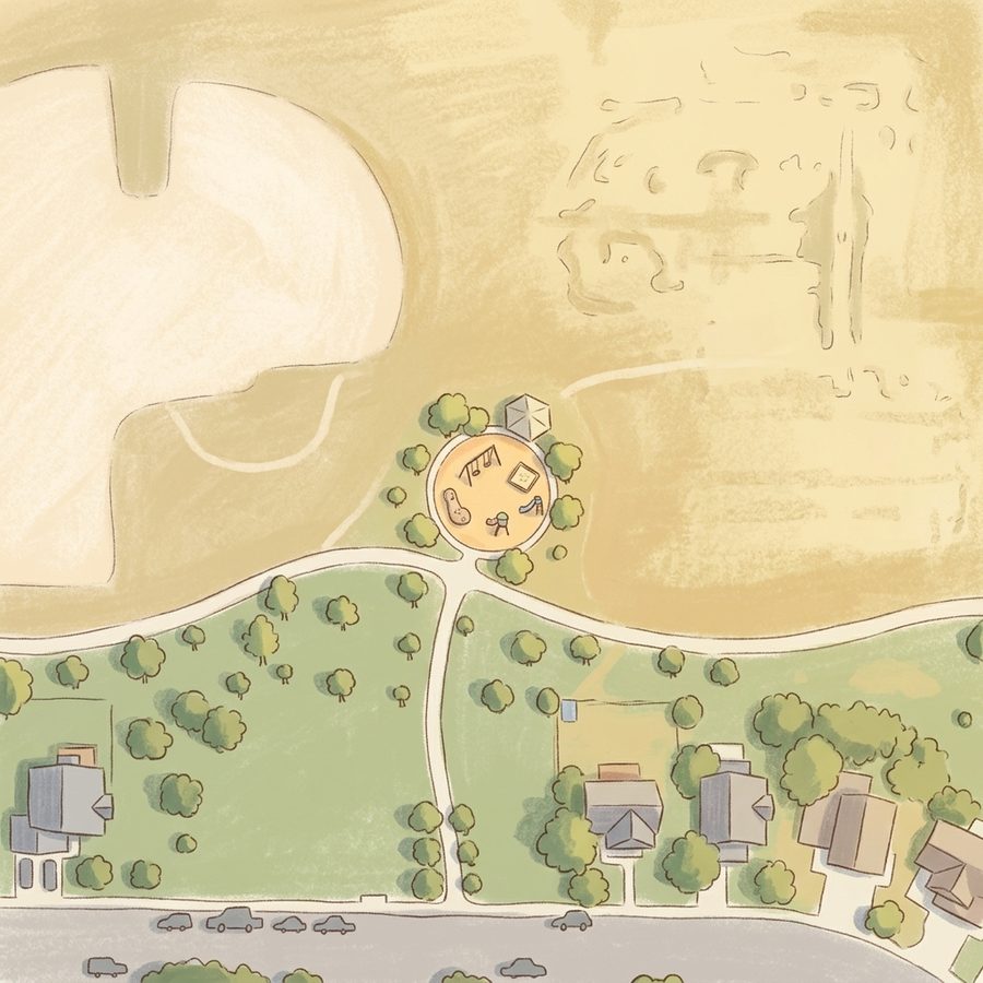 Illustrated map of Country Fields Park