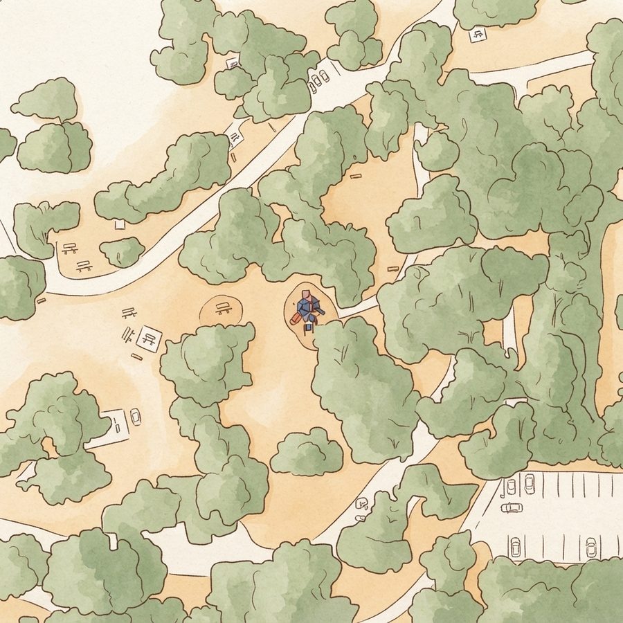 Illustrated map of Covington Park Trailhead