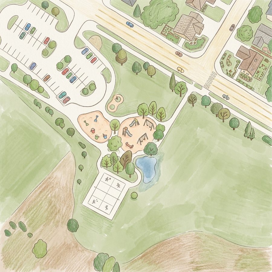 Illustrated map of Coyote Gulch Park