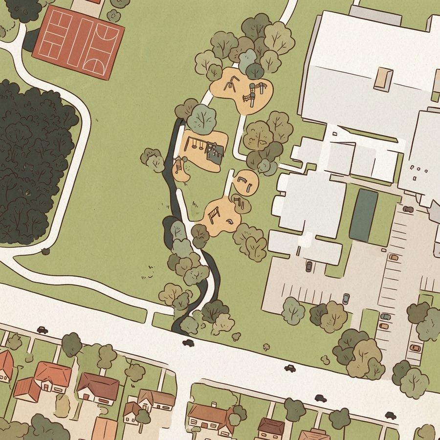 Illustrated map of Crain Park