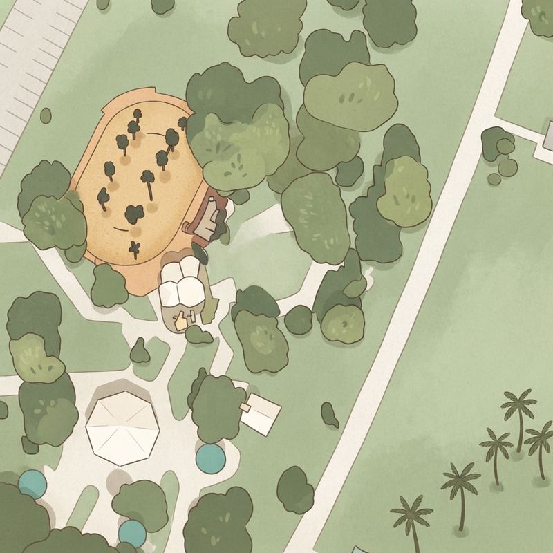Illustrated map of Crandon Park Peacock Shelter