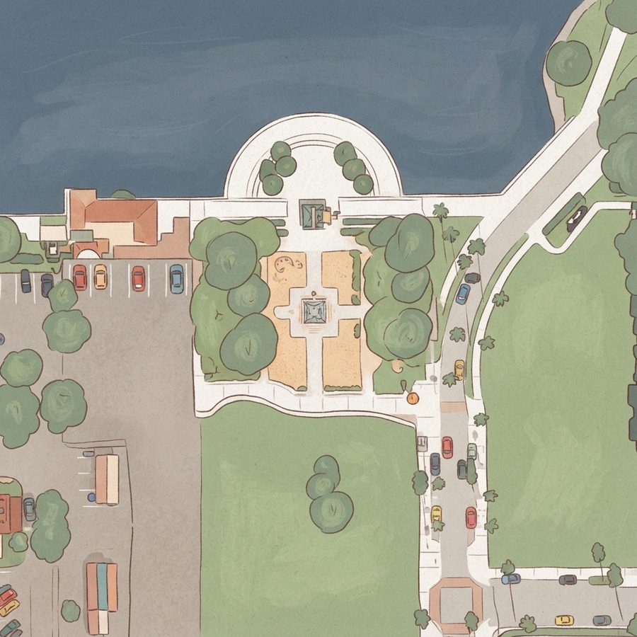 Illustrated map of Cranes Roost Park