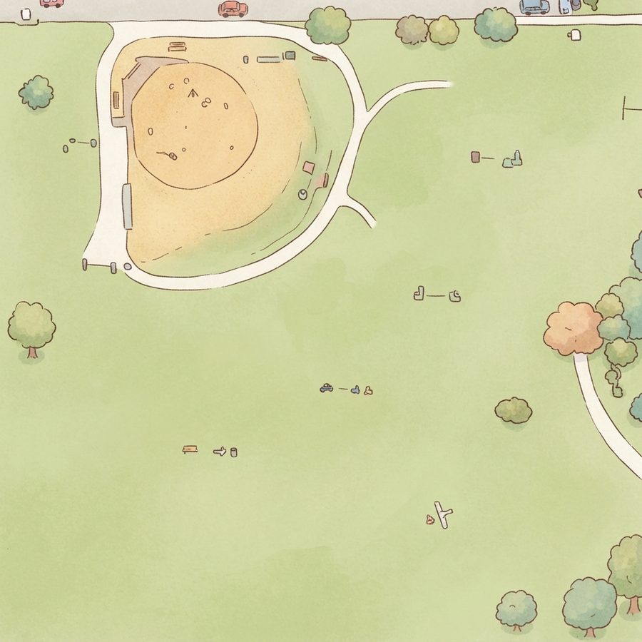 Illustrated map of Crawford Memorial Park