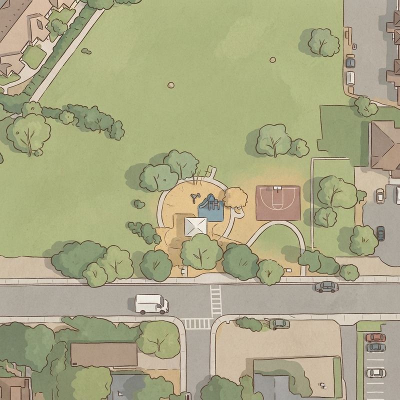 Illustrated map of Creamery Park