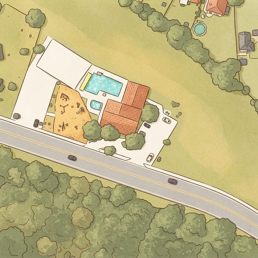 Illustrated map of Creekside Community Playground
