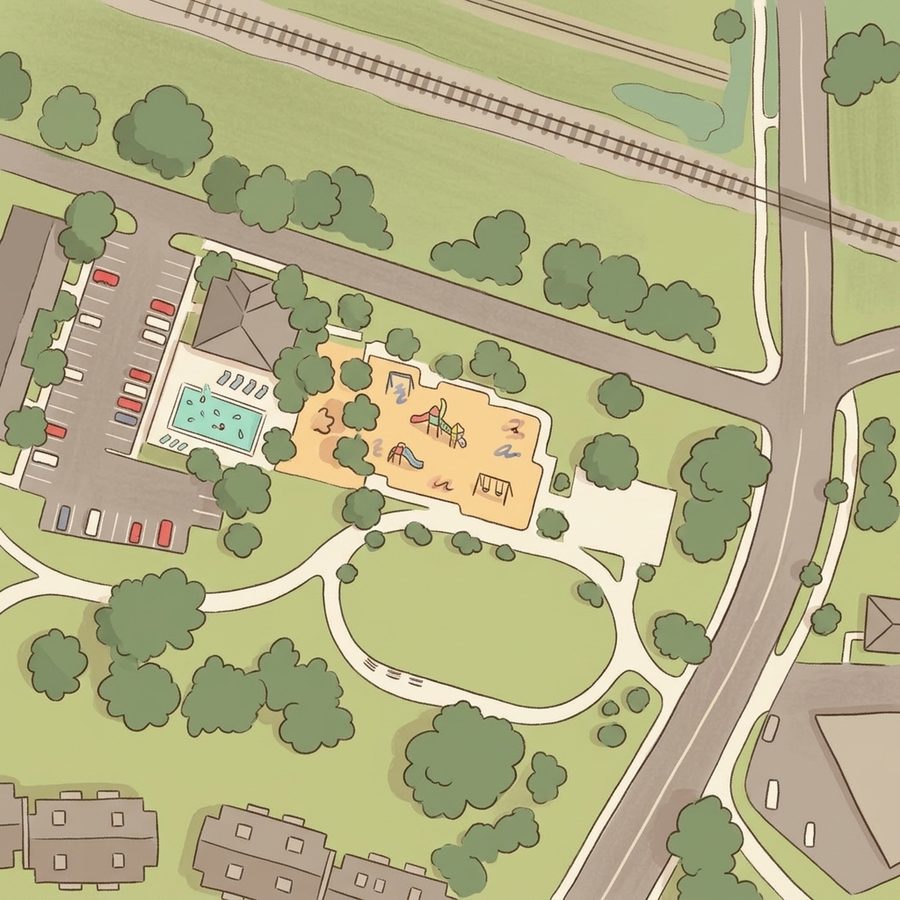 Illustrated map of Creekside Park