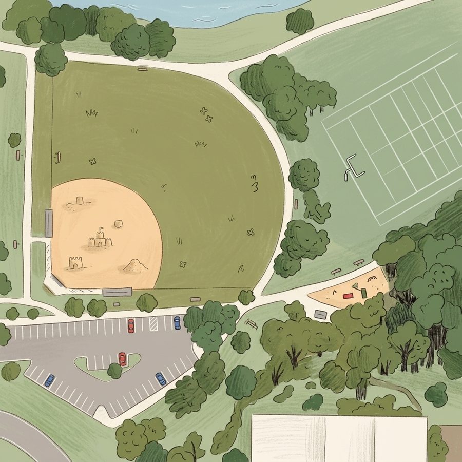 Illustrated map of Creekside Park
