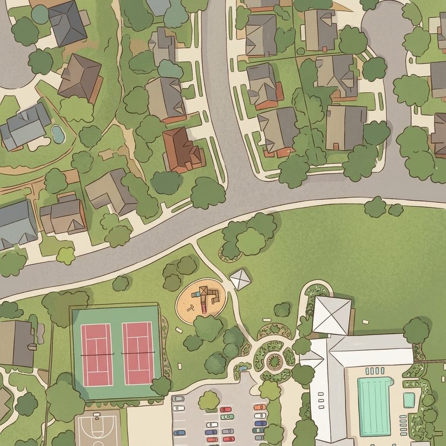 Illustrated map of Creekside Playground