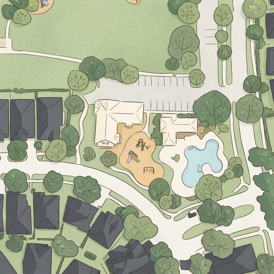 Illustrated map of Creekstone Village Recreation Center
