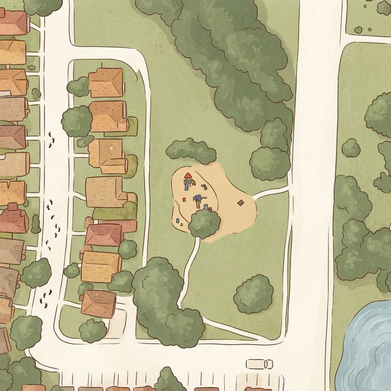 Illustrated map of Creekview Park