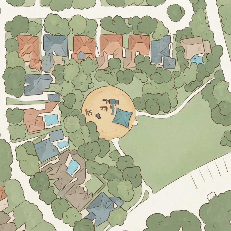 Illustrated map of Crescent Green Park