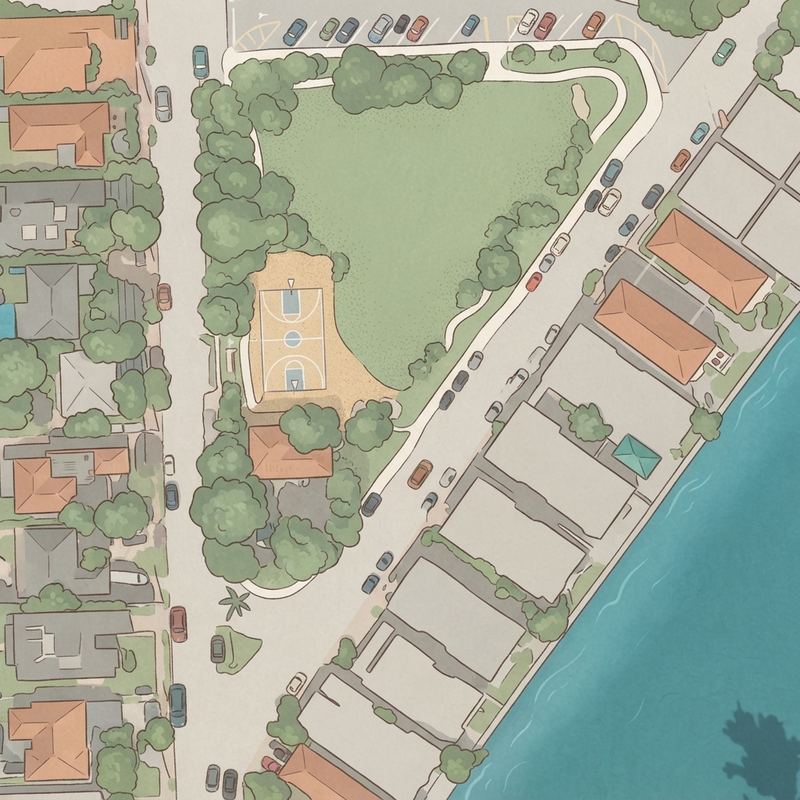 Illustrated map of Crespi Park