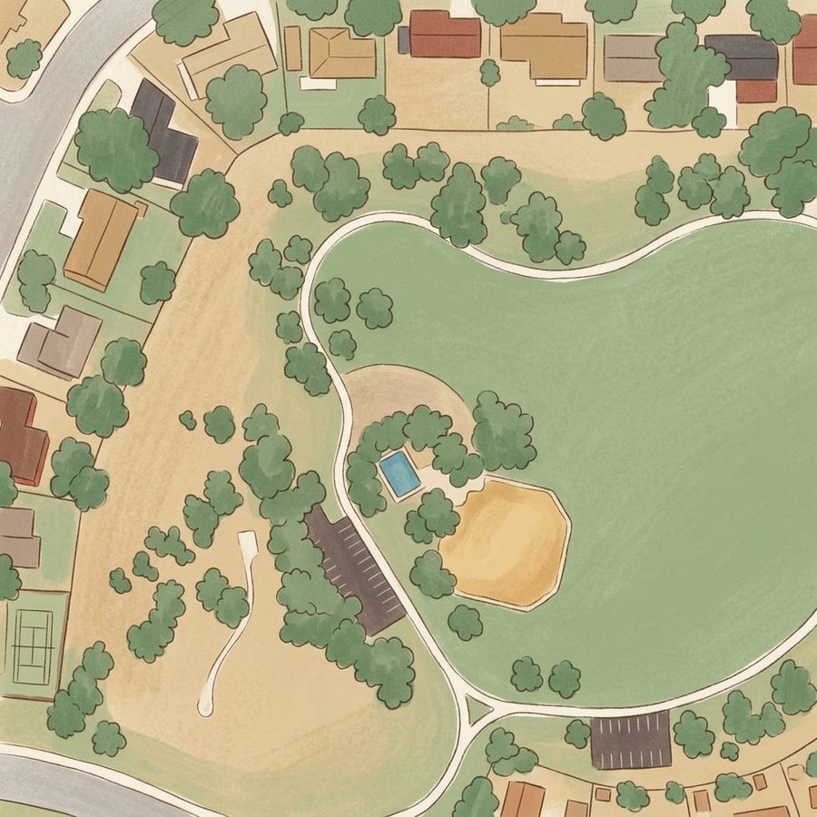 Illustrated map of Crestline Park