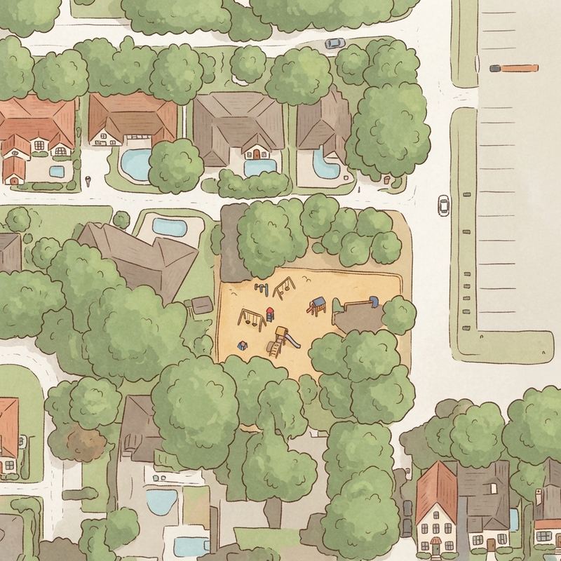 Illustrated map of Crestline Park
