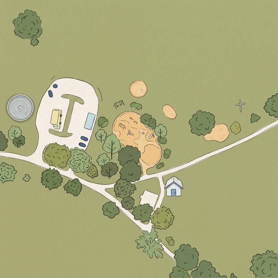 Illustrated map of Crestmoor Park