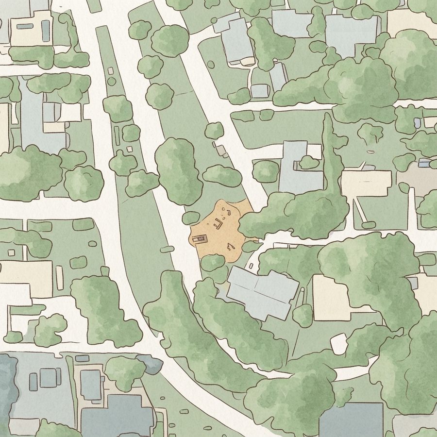 Illustrated map of Crestwood Park