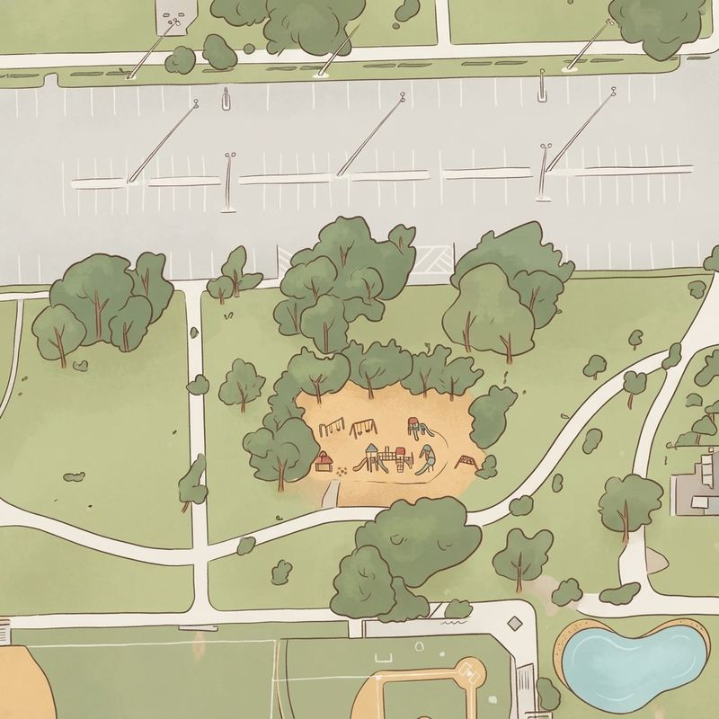 Illustrated map of Cricket field (temporary)