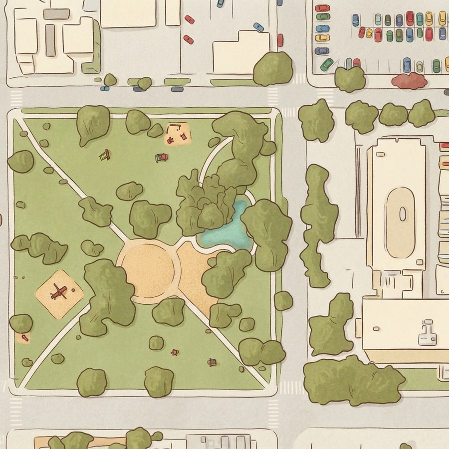 Illustrated map of Crockett Park