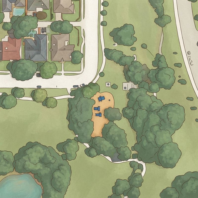 Illustrated map of Crowley Park Playground