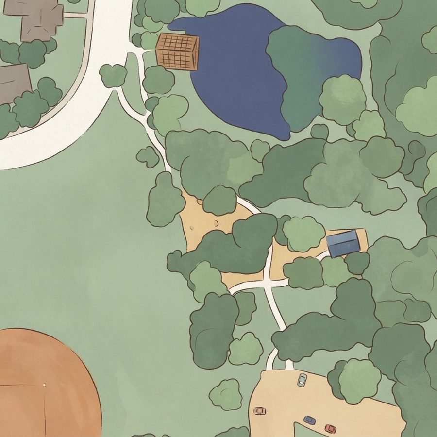 Illustrated map of Crowley Park