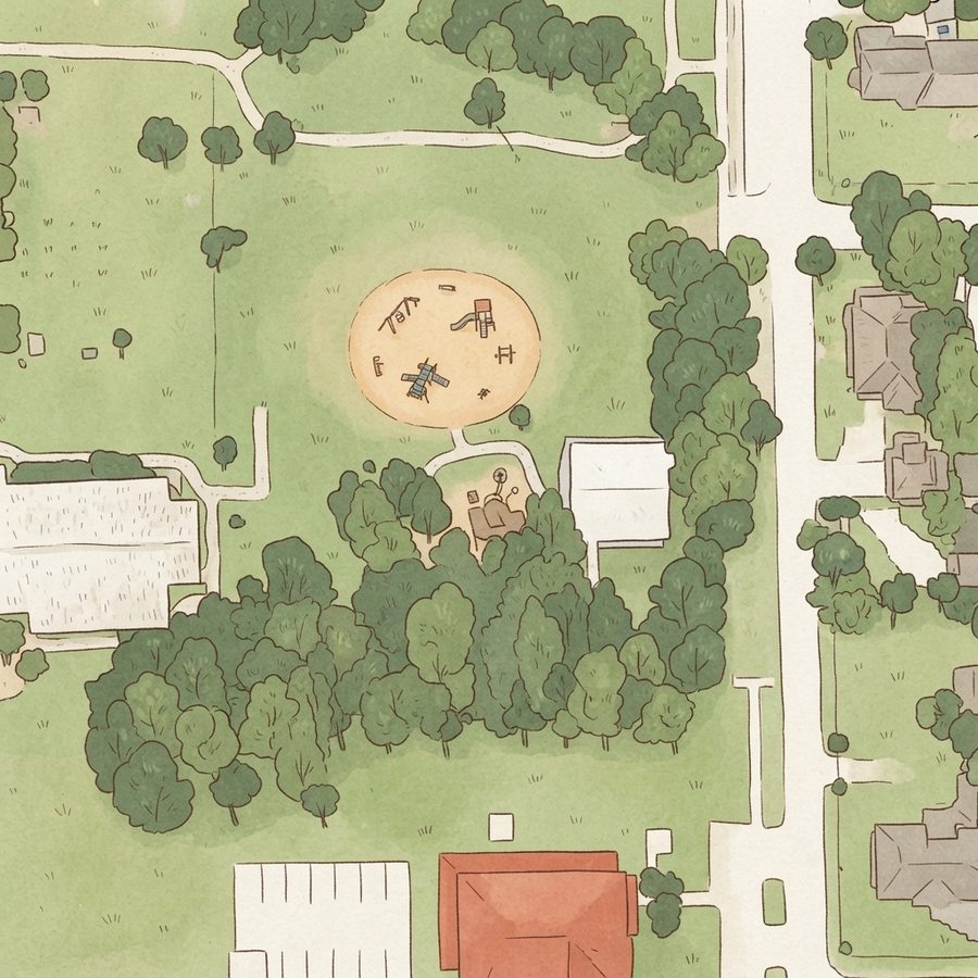 Illustrated map of Croyden Gardens Park