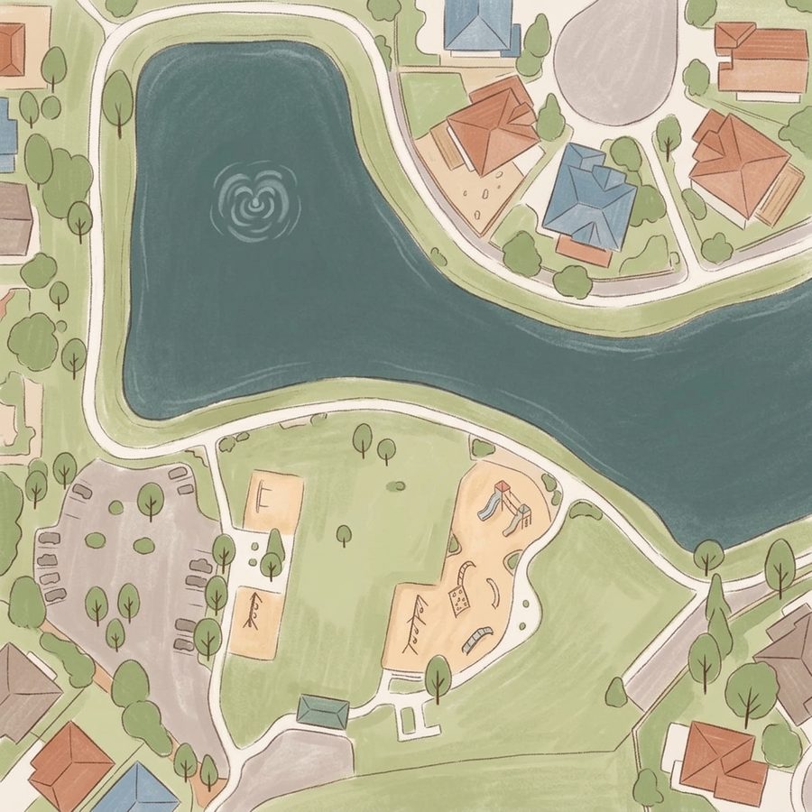 Illustrated map of Crystal Lake Park