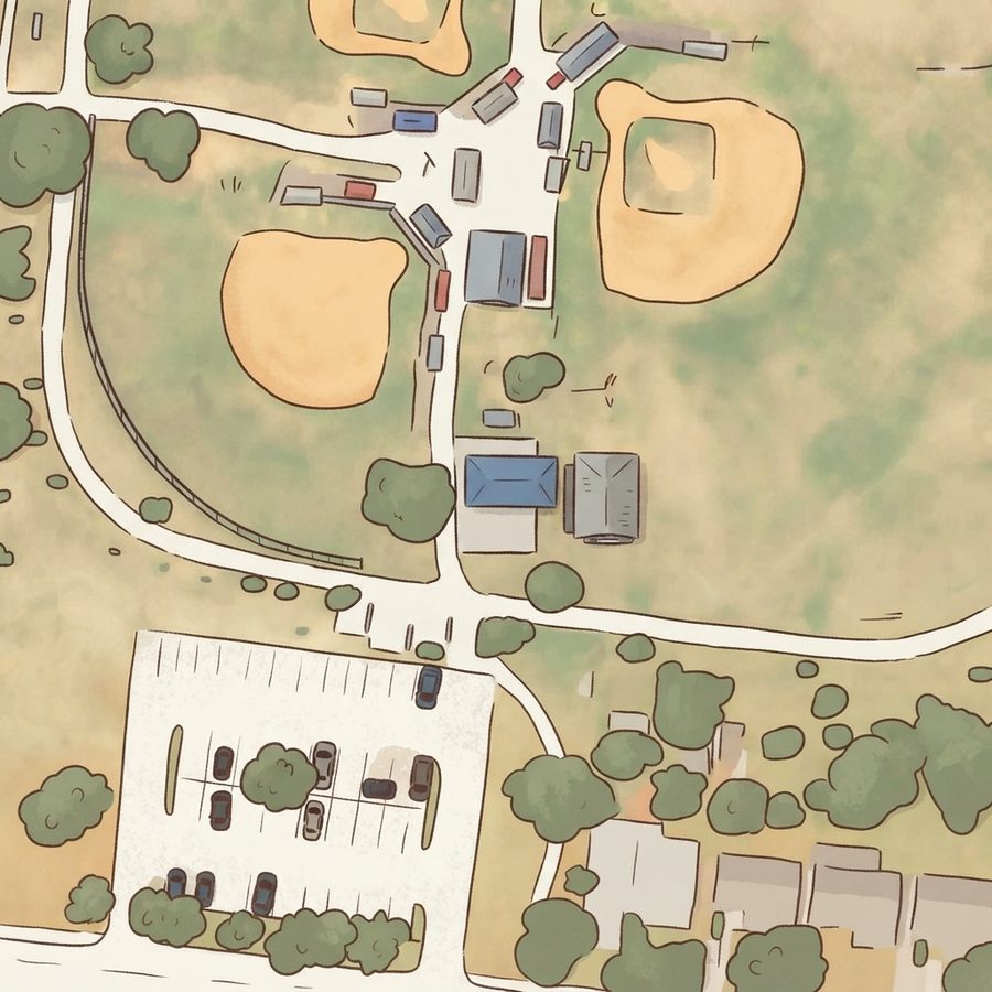 Illustrated map of Cuellar Park