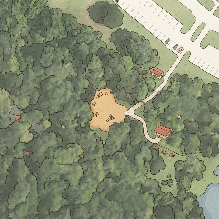Illustrated map of Cullen Park Pavilions