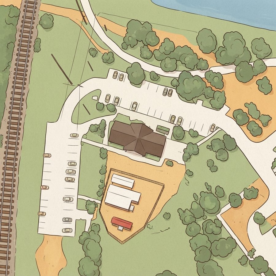 Illustrated map of Cullen Running Trails Center