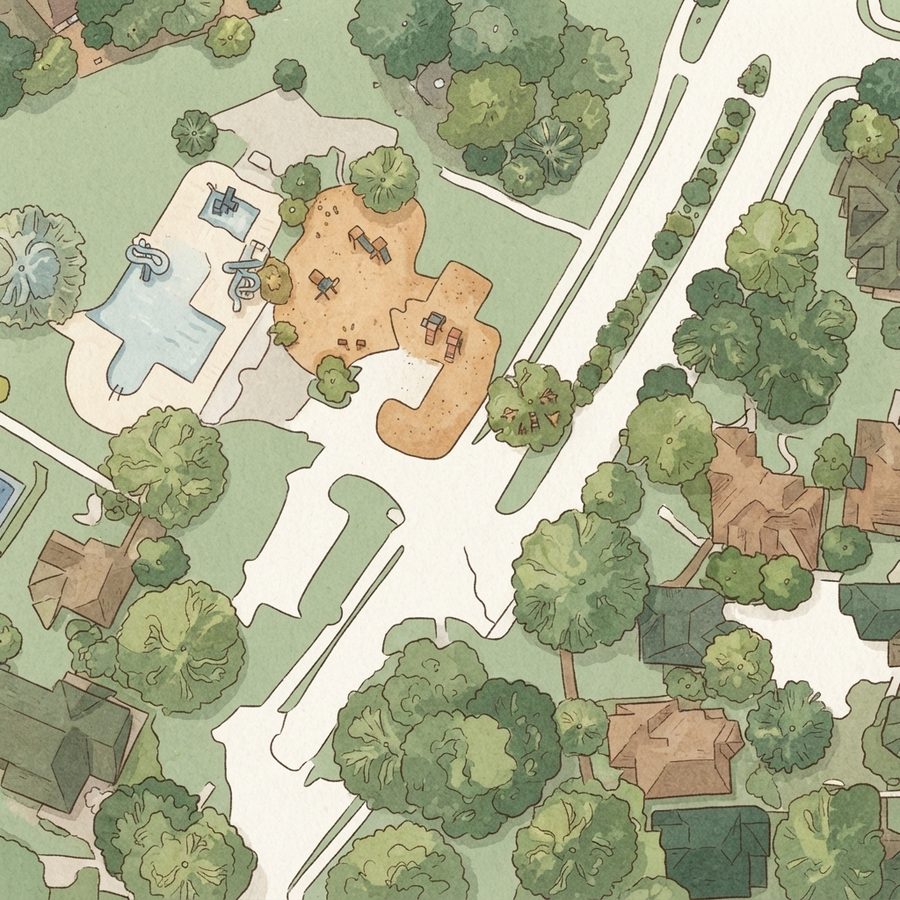 Illustrated map of Cunningham Creek Park