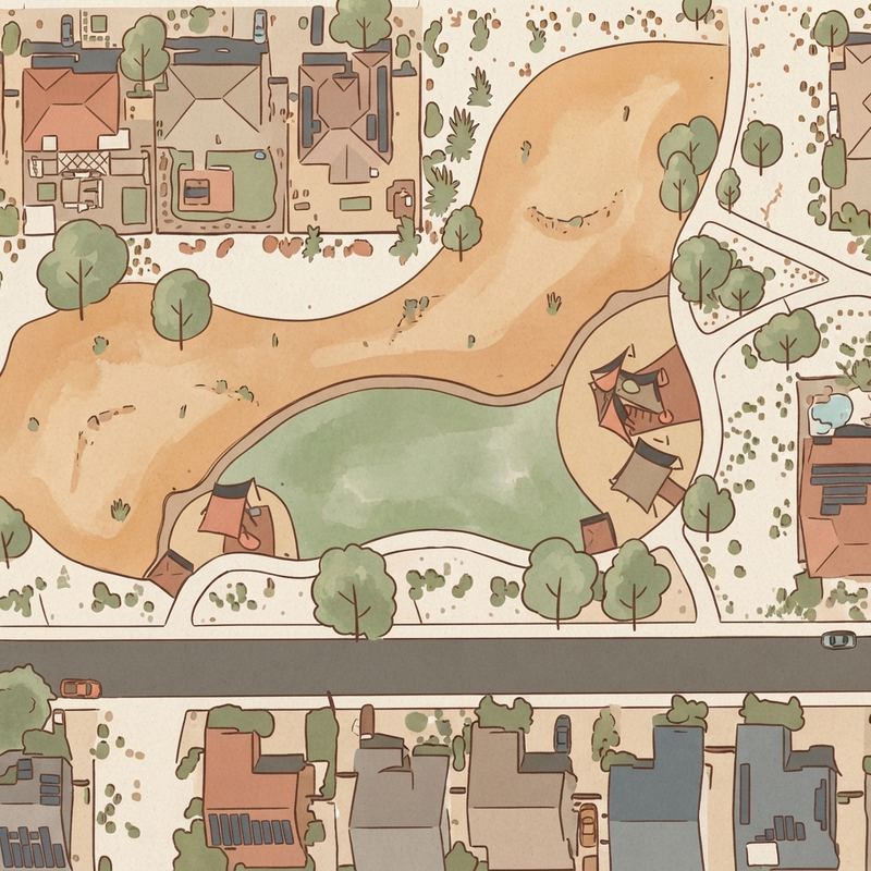 Illustrated map of Curtis Commons Park