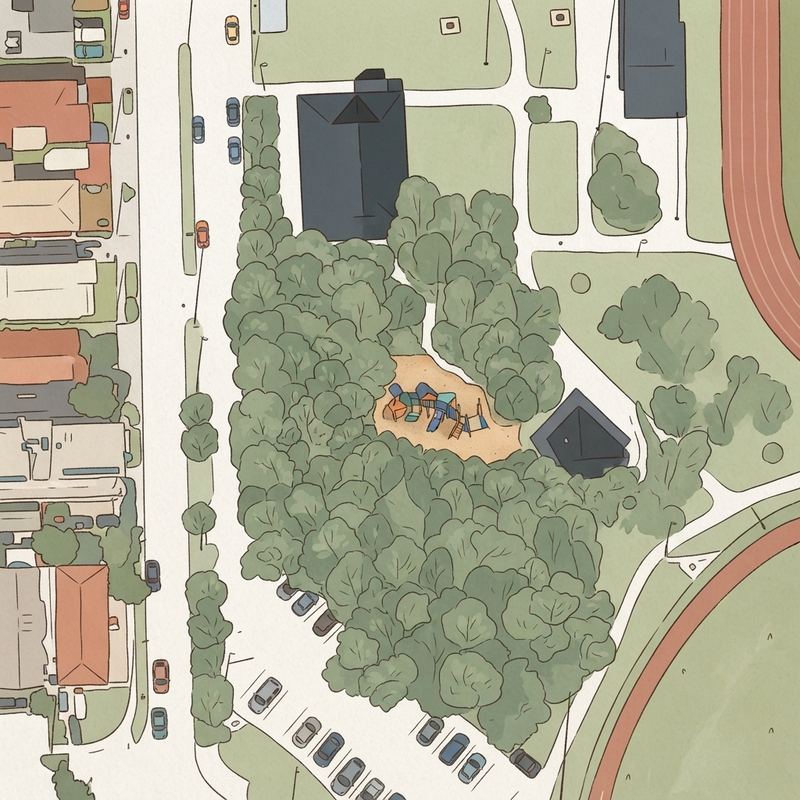 Illustrated map of Curtis Park