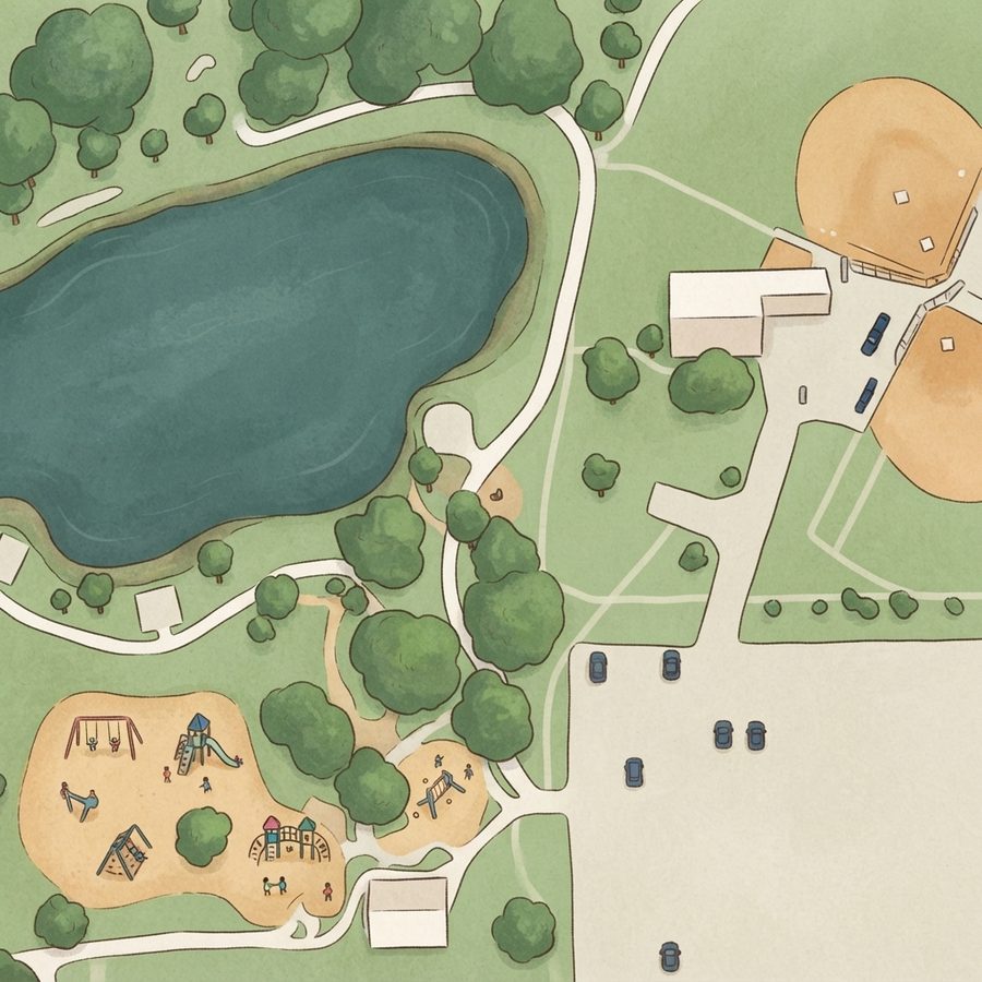 Illustrated map of Cy-Fair Lions Park