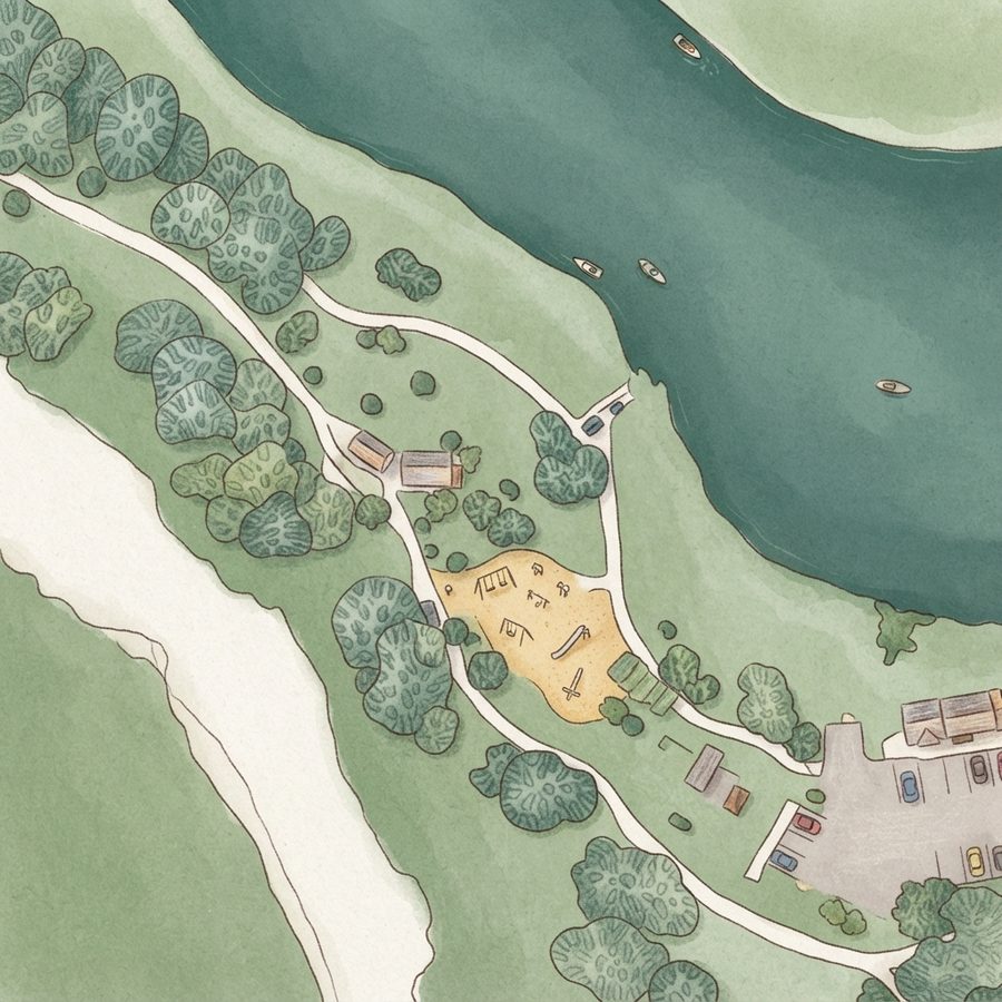 Illustrated map of Cypress Forest Park