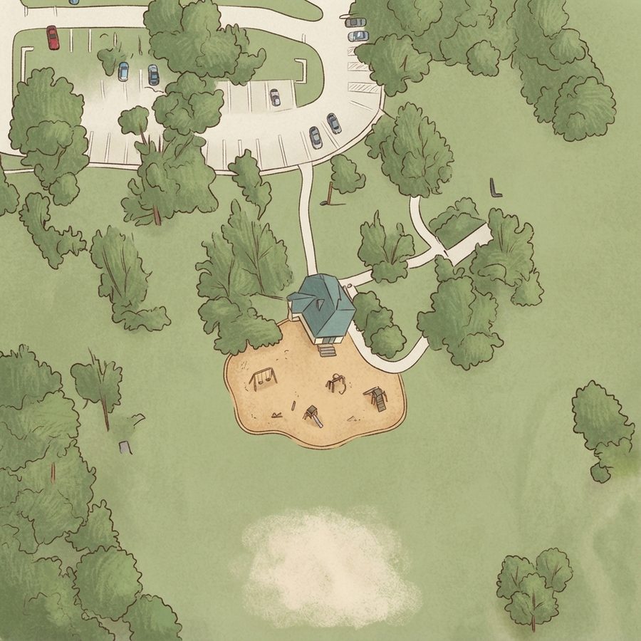 Illustrated map of Cypress Grove Park