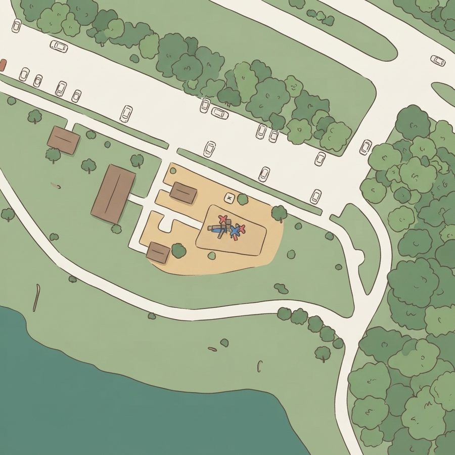 Illustrated map of Cypress Park playground