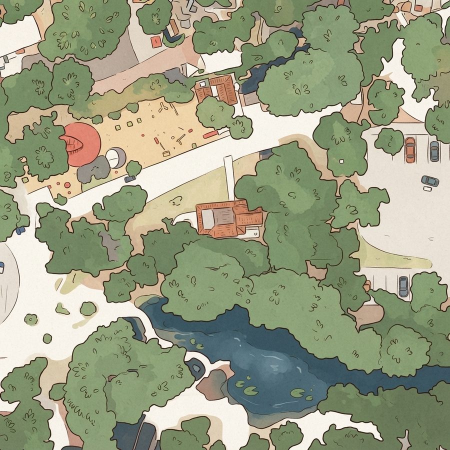 Illustrated map of Cypress Pavilion