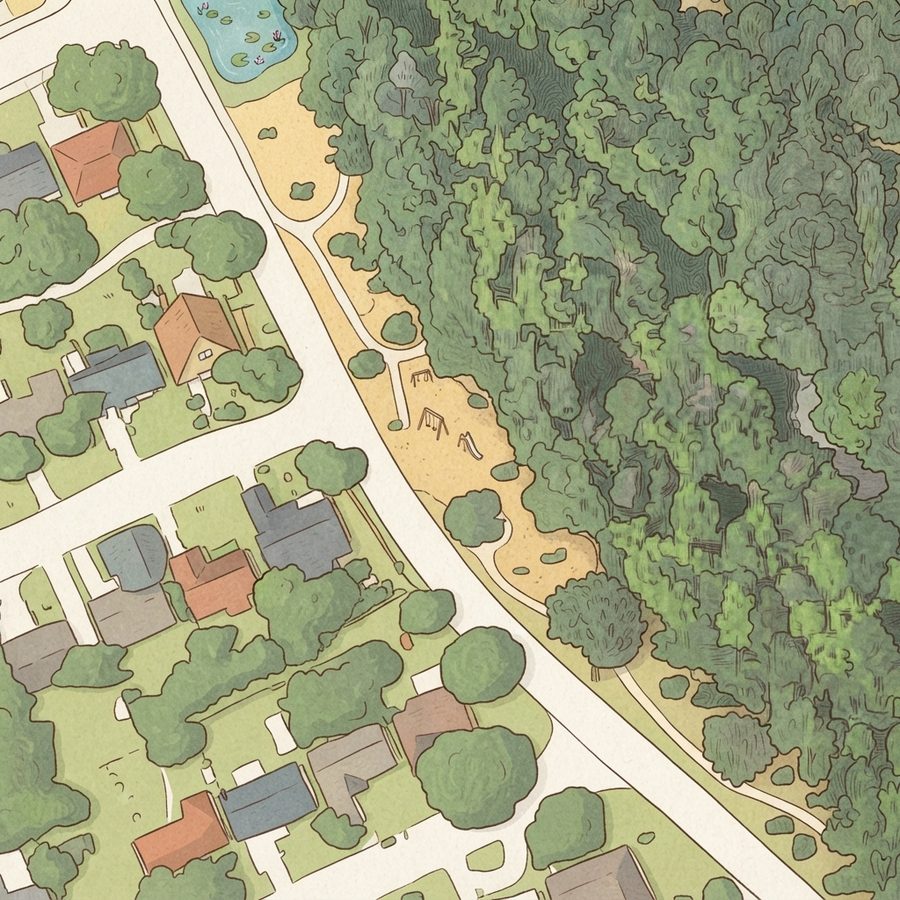Illustrated map of Dafoste Park