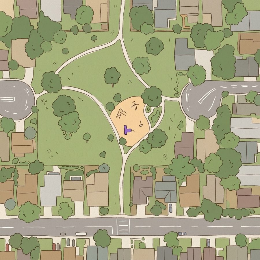 Illustrated map of Dam East Circle 3 Playground