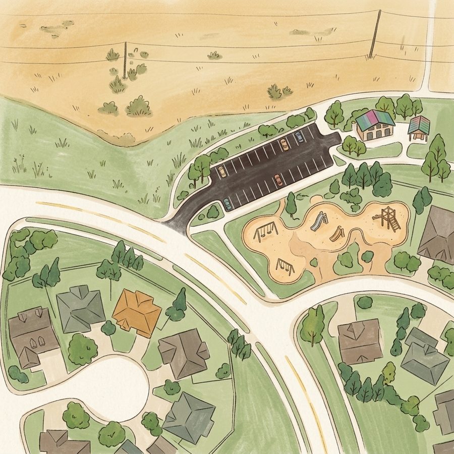 Illustrated map of Daniels Gate Park