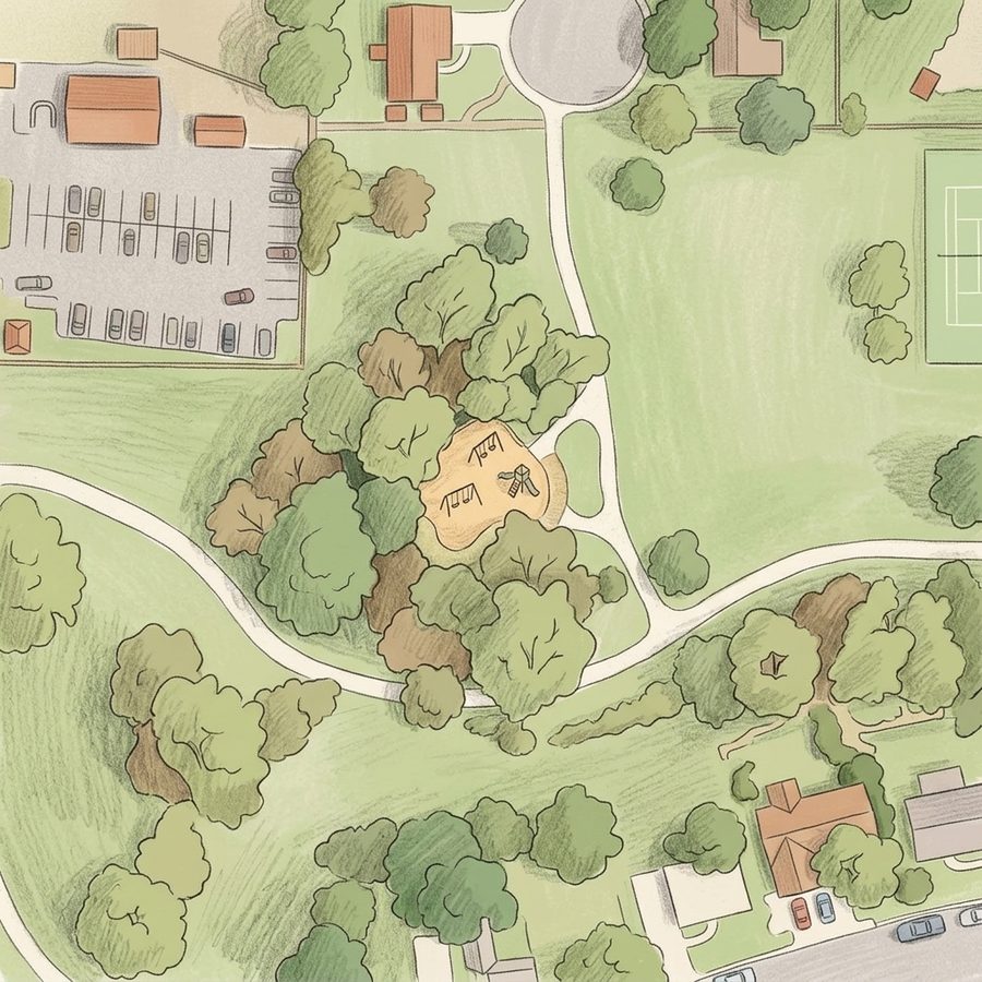 Illustrated map of Danny Kendrick Park West