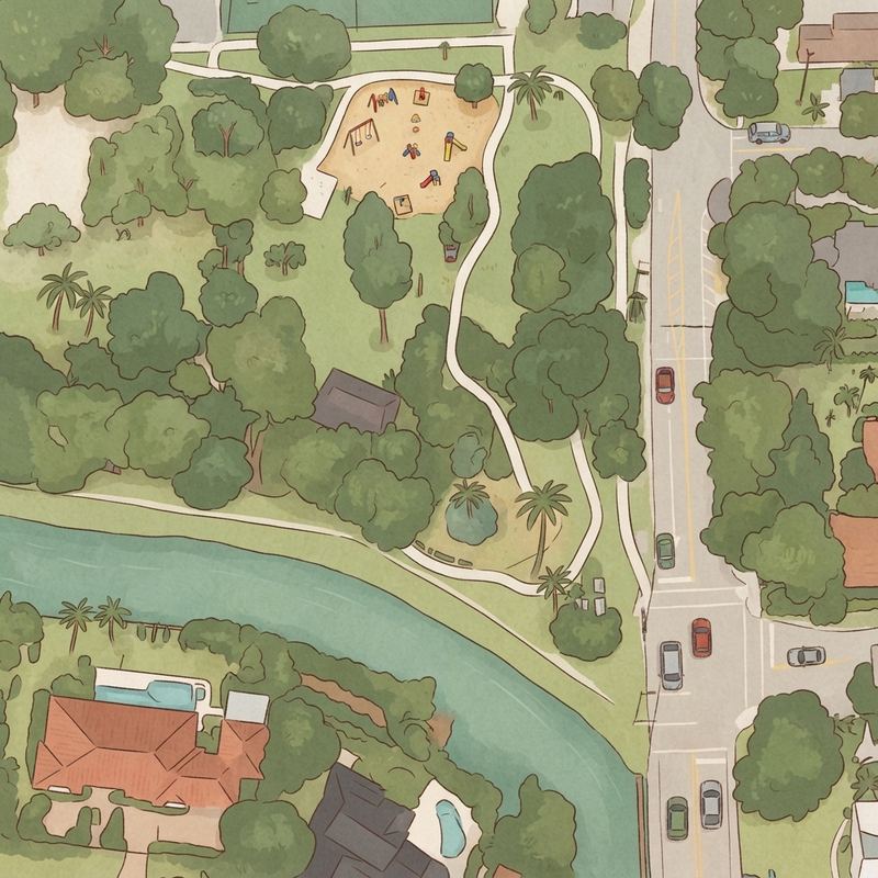 Illustrated map of Dante Fascell Park