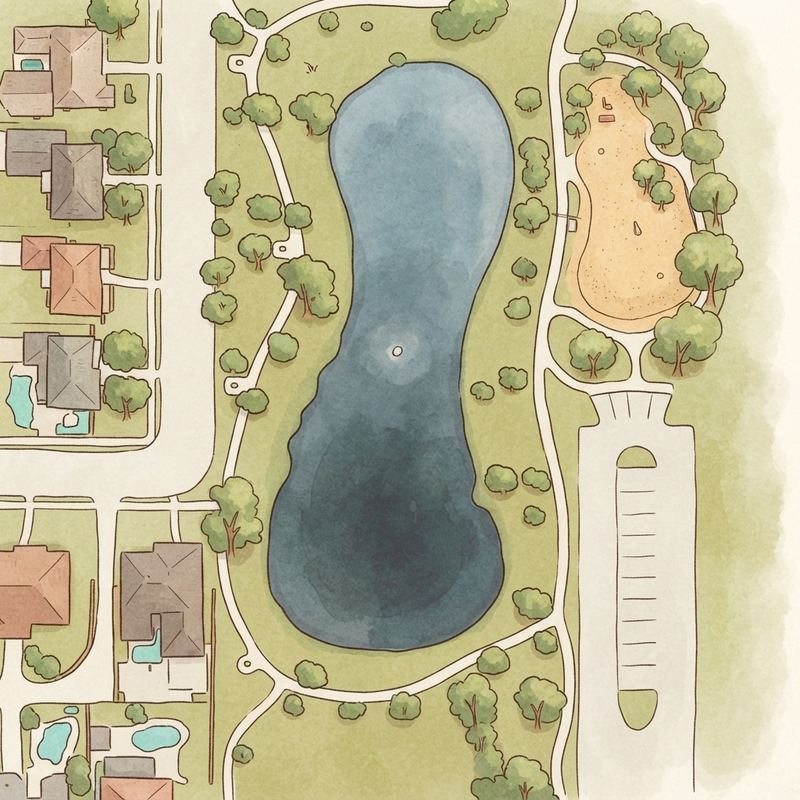 Illustrated map of Dave Sanford Park