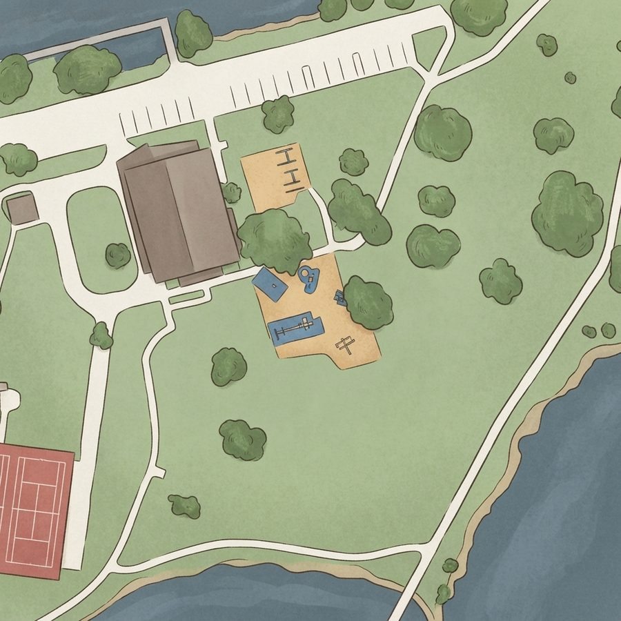 Illustrated map of David Braun Park at Lake Nassau